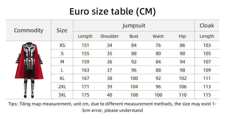 Thor：Love and Thunder Adult Tight Fitting Male Female Cosplay Costume Jumpsuit 07FC0E-D4 - KOEEK
