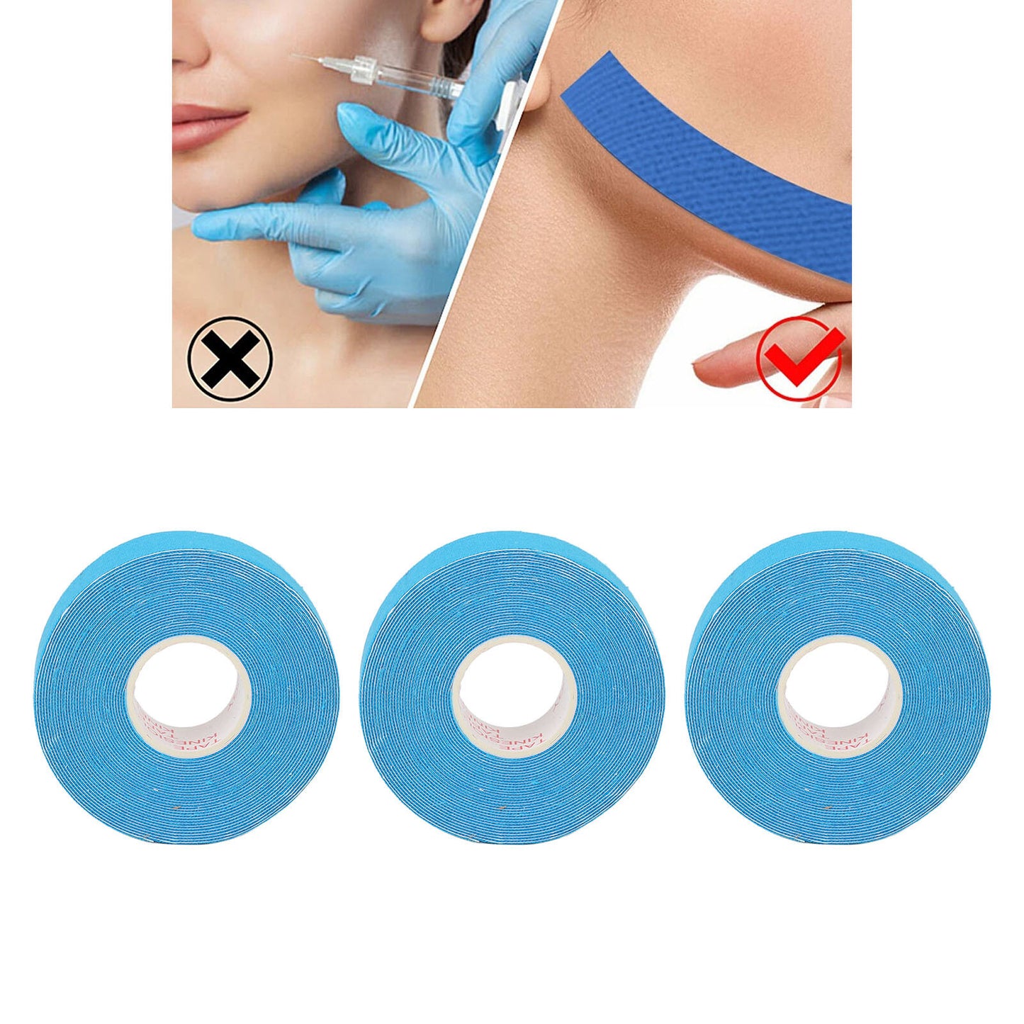 new 3 Rolls Face Tape Facial Wrinkle Remover Strip Easy Cutting V Shaping Lifting & koeek - KOEEK