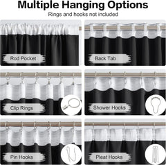 Black blackout curtains (52 inches wide x 120 inches long, 2 panels) 07FC0E-D4 - KOEEK
