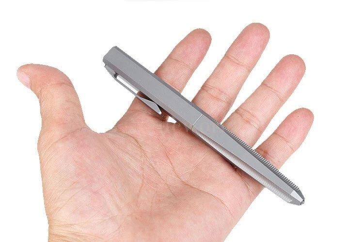 EDC Titanium Meteorite Pattern Pocket Ballpoint Pen Office Signature Stationery 07FC0E-D4 - KOEEK