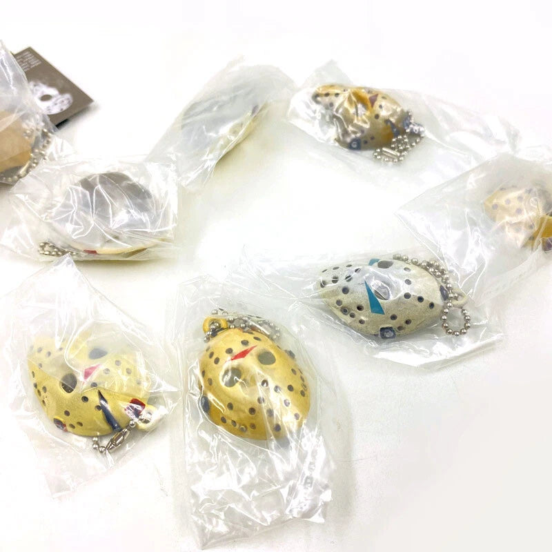 Friday the 13th Jason Voorhees Mask Keychain Set Of 10 1.75"  Tomy Takara TOMY_TAKARA - KOEEK