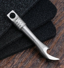 Mini Titanium Keychain Pry Bar Crowbar Bottle Opener Necklace Pendant Multi EDC 07FC0E-D4 - KOEEK