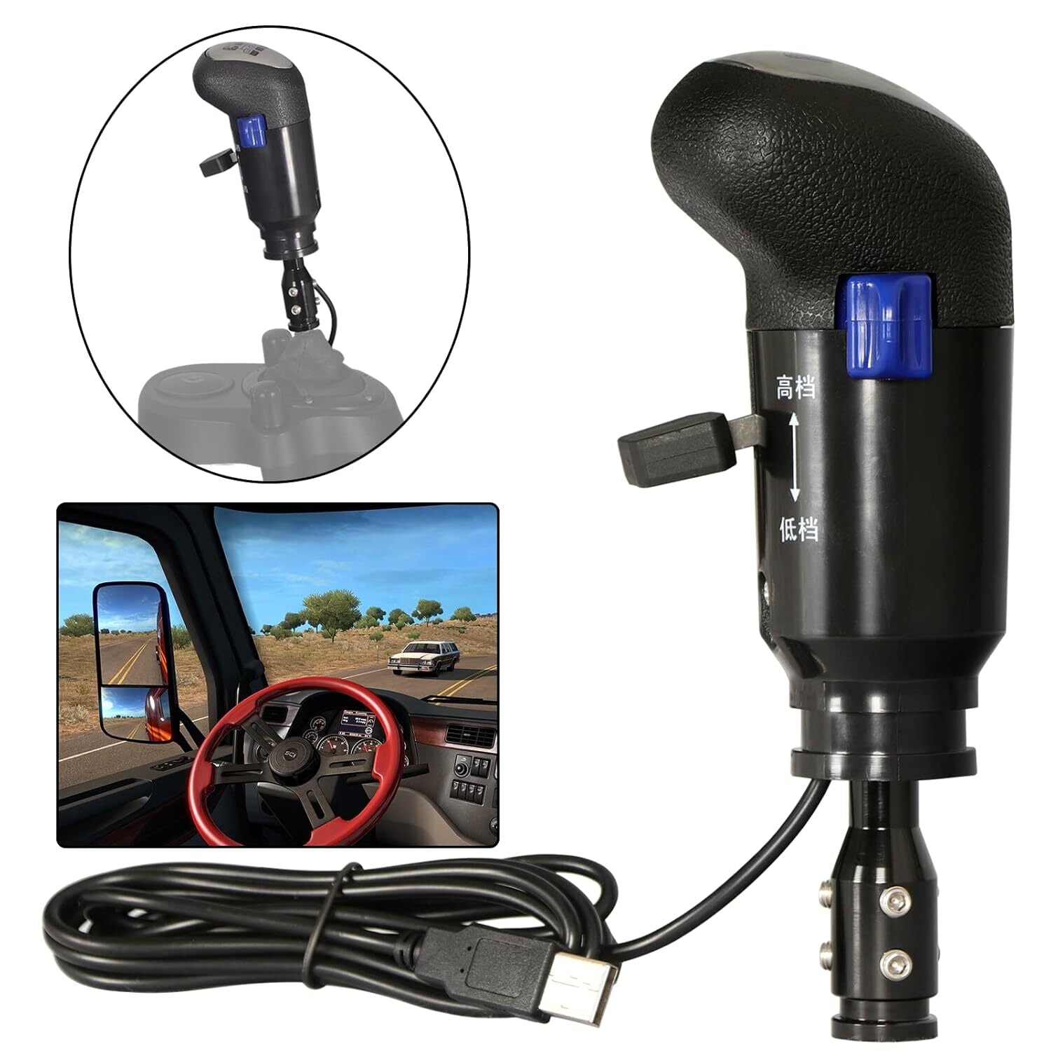 new XSLOER USB Truck Simulator Shifter - Gearshifter Knob for ATS ETS2 PC Racing...