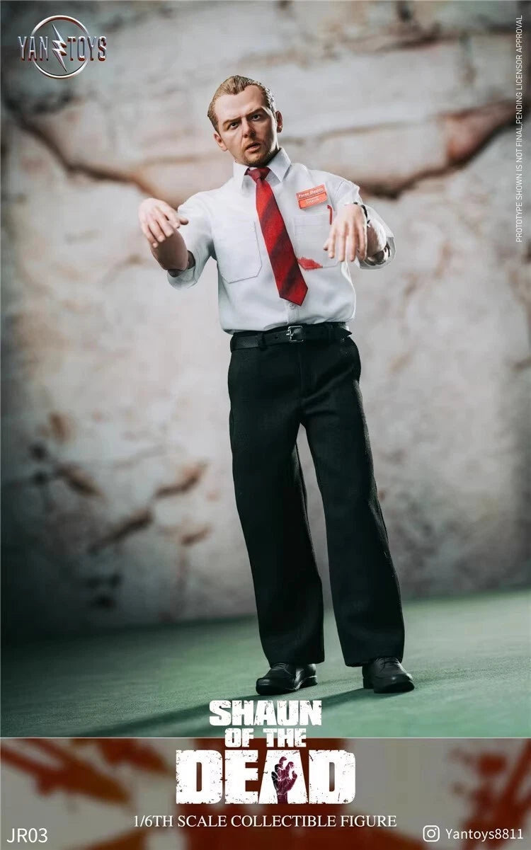 YANTOYS 1/6 JR03 Shaun of The Dead Simon Pegg 12" Action Figure Model In Stock 07FC0E-D4 - KOEEK