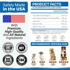 used Omega 3 Fish Oil for Dogs - 170 Chews - Skin and Coat 170 - & 07FC0E-D4 - KOEEK