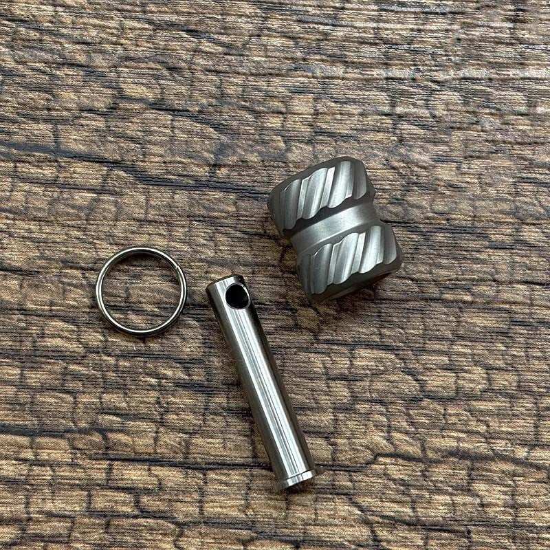 Titanium Keychain Parachute Cord Knife Bead Pendant Lanyard EDC Zipper Head 07FC0E-D4 - KOEEK