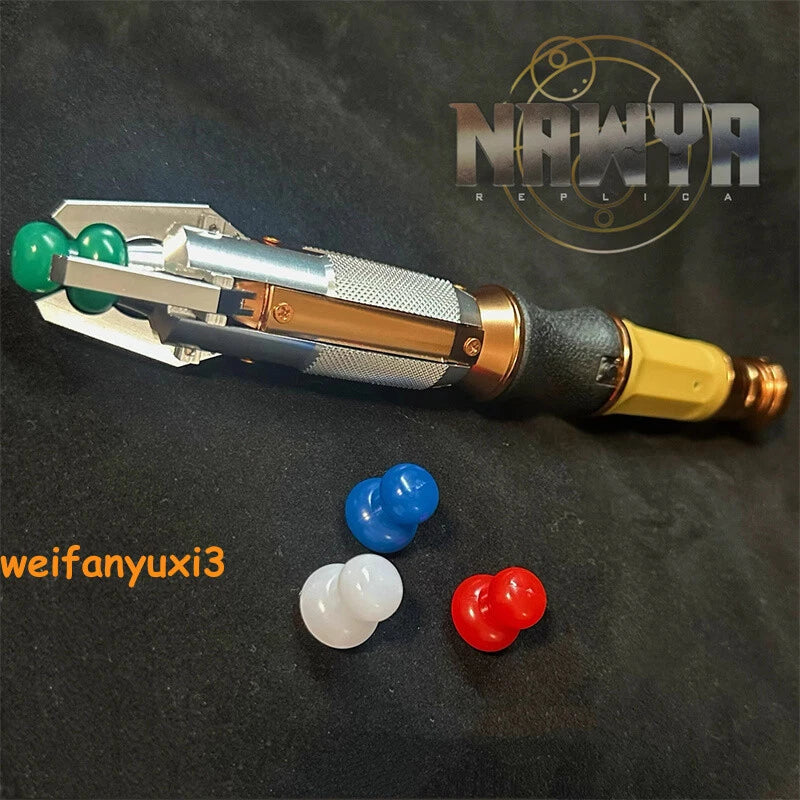 US SHIP Doctor Who 11th Metal Sonic Screwdriver LED Colorful Light Cosplay Props 07FC0E-D4 - KOEEK
