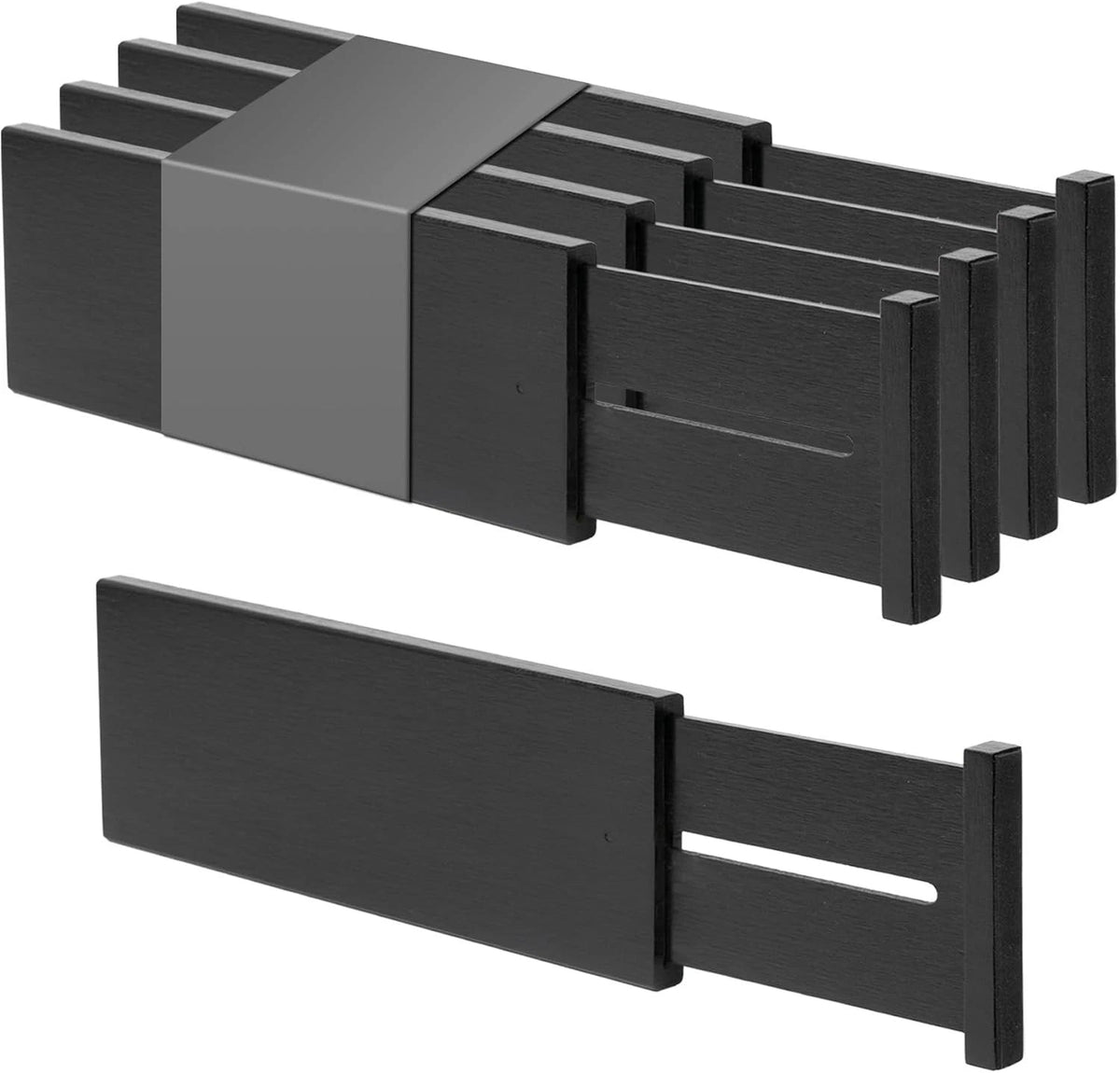 Bamboo Dresser Drawer Dividers, 4'' High Adjustable Drawer Organizers Clothing 07FC0E-D4 - KOEEK