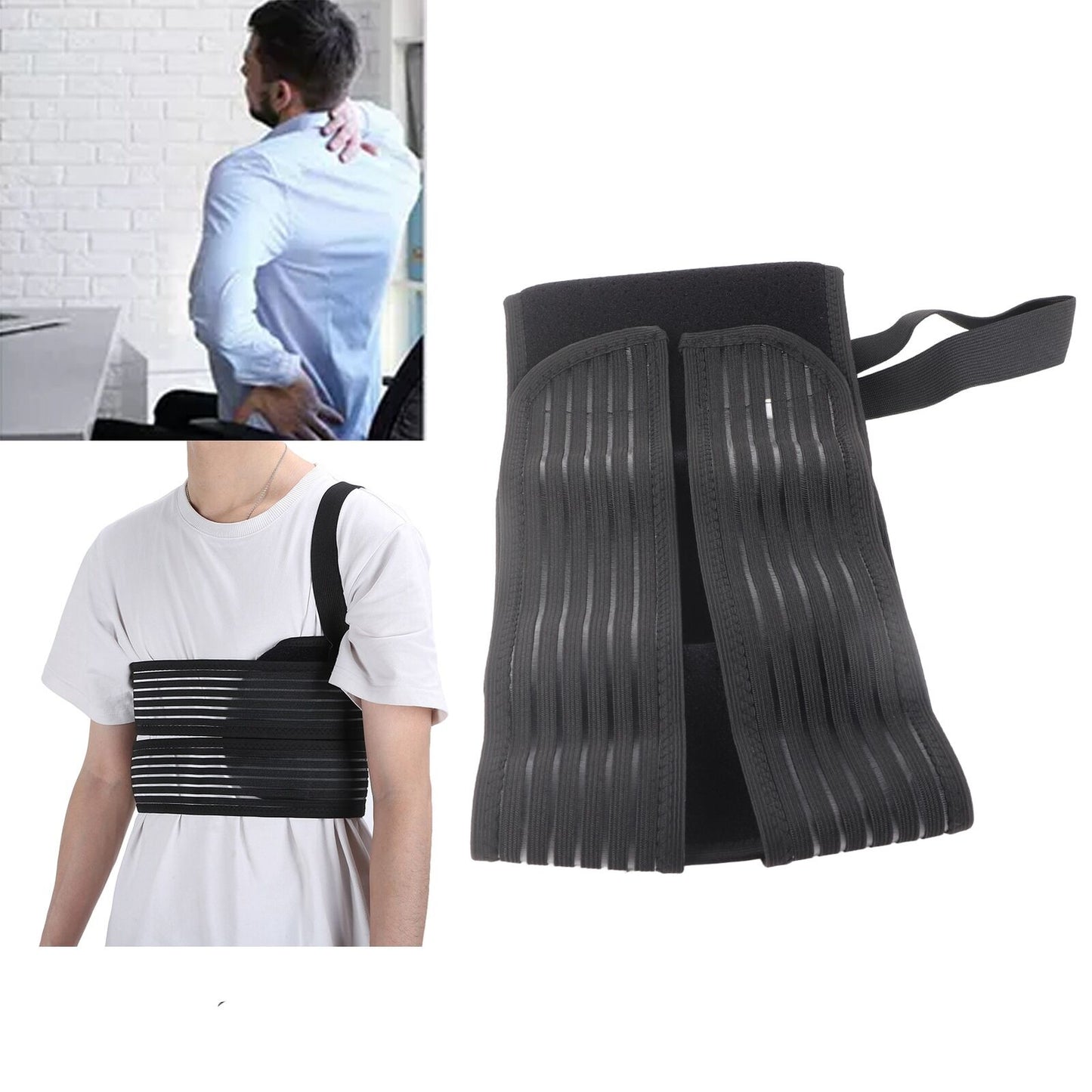 new (L)Adjustable Broken Rib Brace Elastic Chest Wrap Belt Unisex Men Women HGF koeek - KOEEK