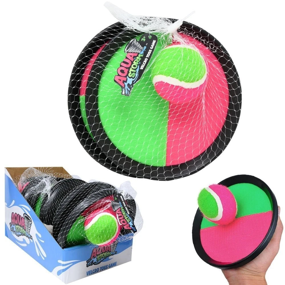 Toss & Catch Game Set 2 Velcro Catch Discs 7.3" & Ball Outdoor Kids Sports Toy VELCRO - KOEEK