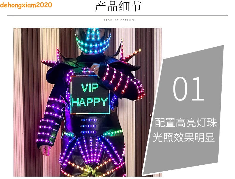 LED Stilts Robot Programming Costume Illuminated Dance Club Bar Clothes Suit 07FC0E-D4 - KOEEK