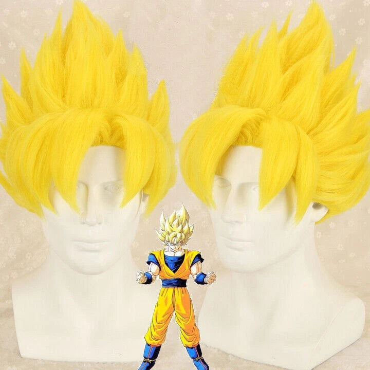 Dragon Ball Kakarotto Vegeta Goku Super Saiyan Yellow Wig Halloween Cosplay WIG 07FC0E-D4 - KOEEK