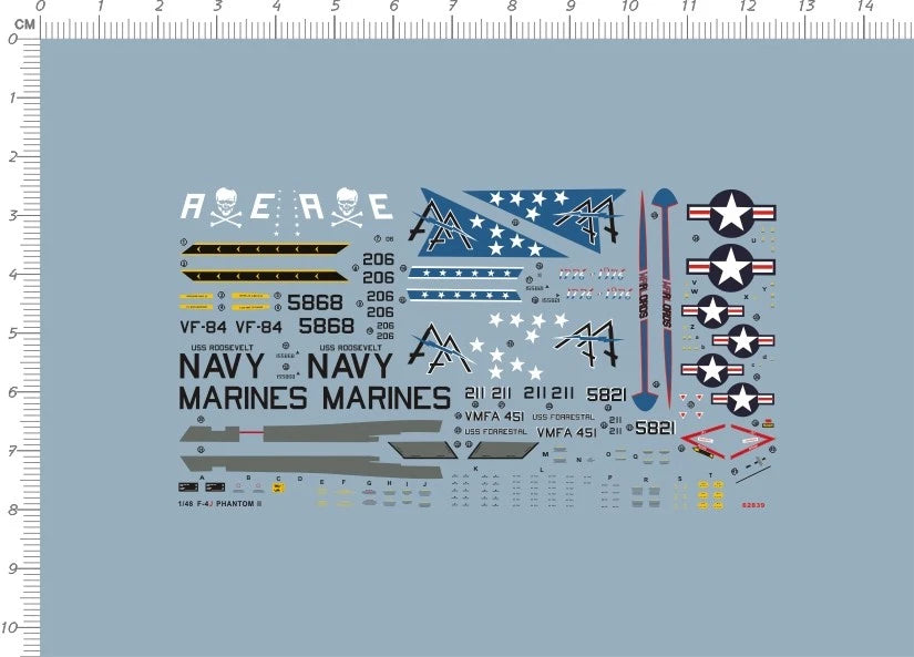 Detail Up 1:144 Scale US Navy Air Force USAF F-4J Phantom II Model Marine Decal 07FC0E-D4 - KOEEK