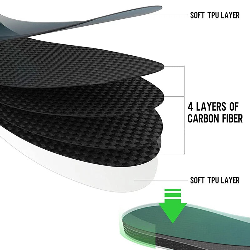 1.3mm Thickness 1 Pair Carbon Fiber Insole Shoe-Pad for Soccer Basketball Boots 07FC0E-D4 - KOEEK