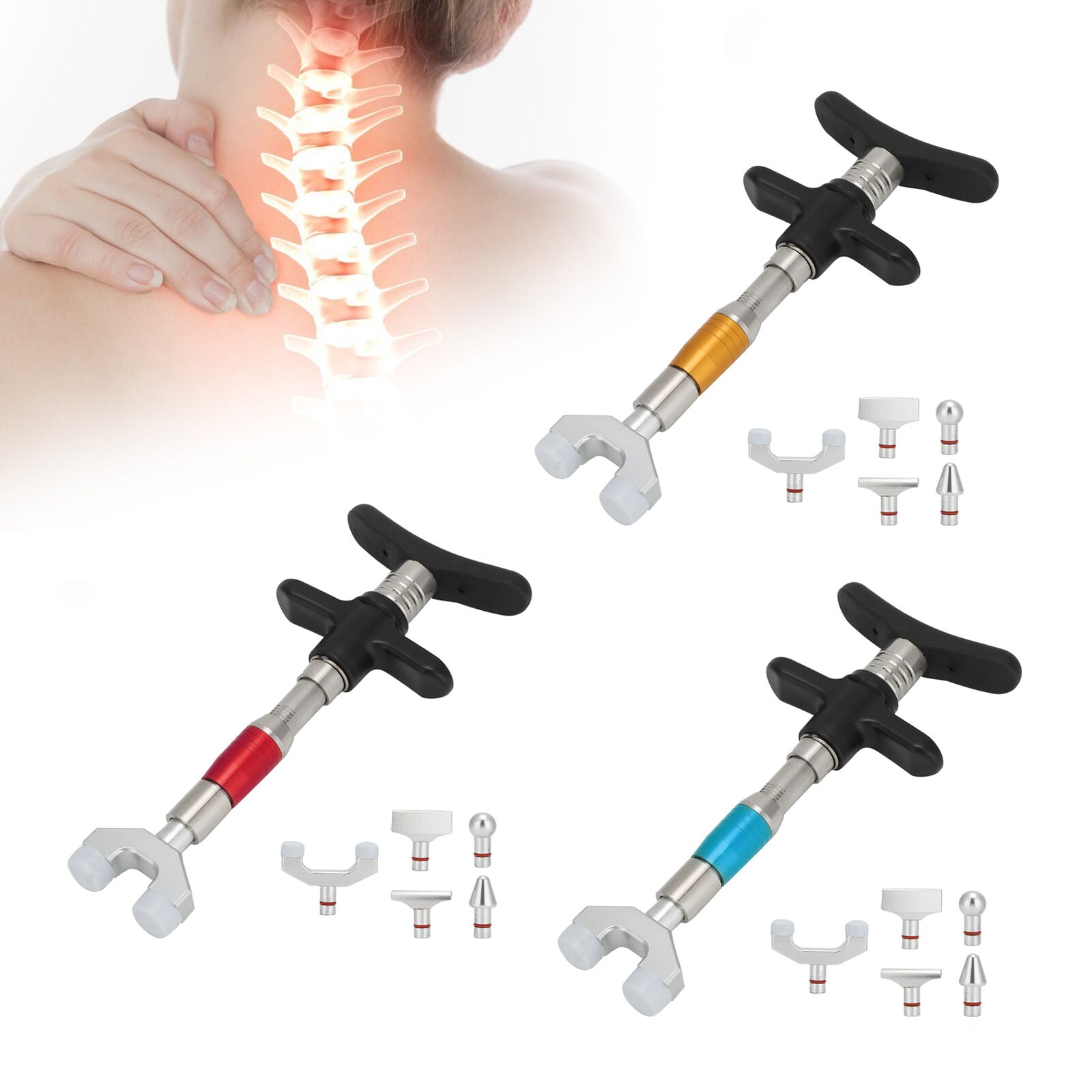 new Manual Spinal Massager Portable Chiropractic Adjustment Tool Adjuster With 6 koeek - KOEEK