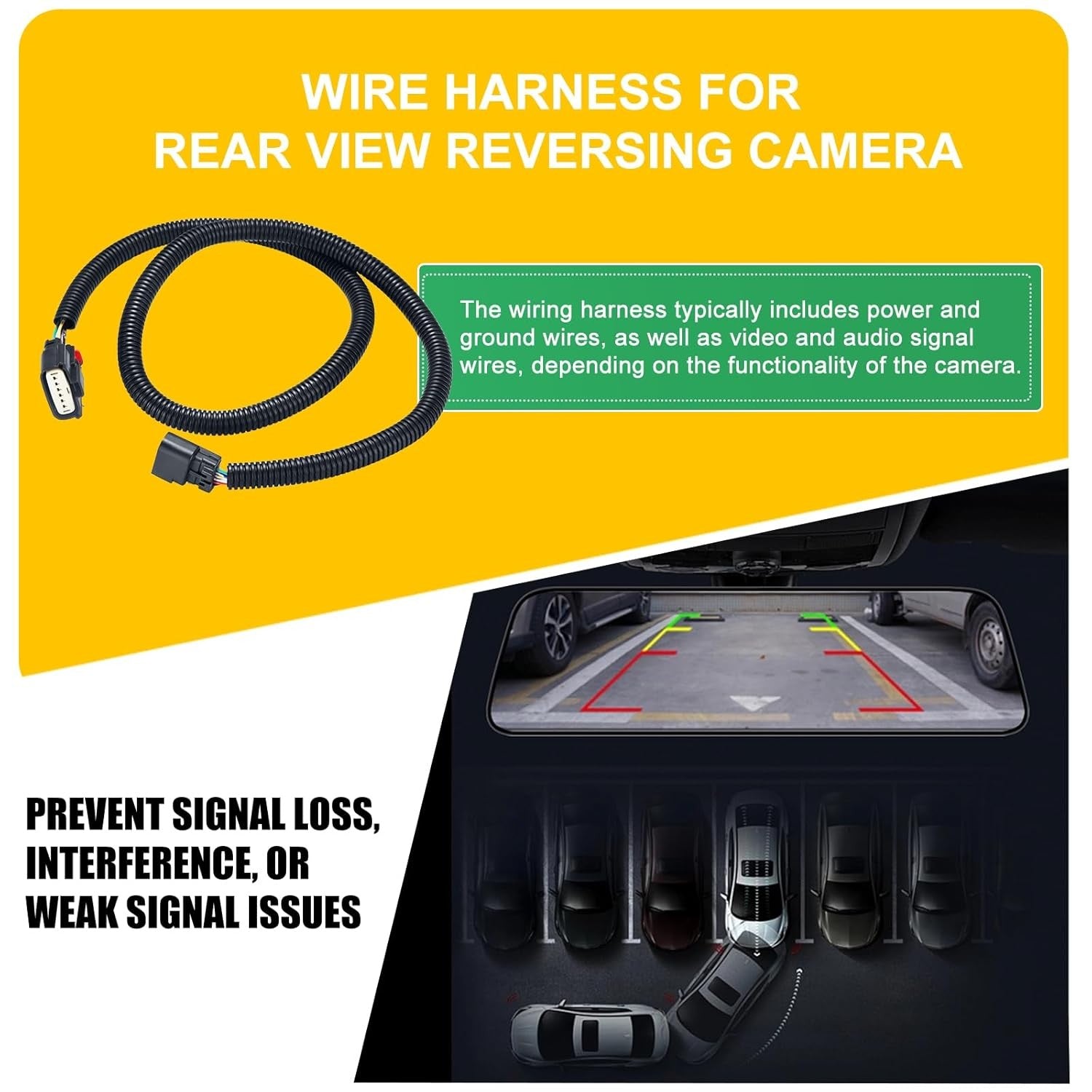 new Rear View Back Up Camera Wiring Harness Compatible with BC3Z-14A412-A 07FC0E-D4 - KOEEK