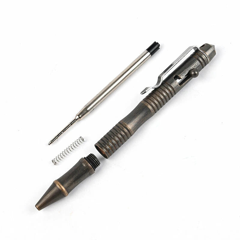 EDC Brass Retro Black Pocket Ball Pen Business Signature Pen Outdoor Record Pen 07FC0E-D4 - KOEEK
