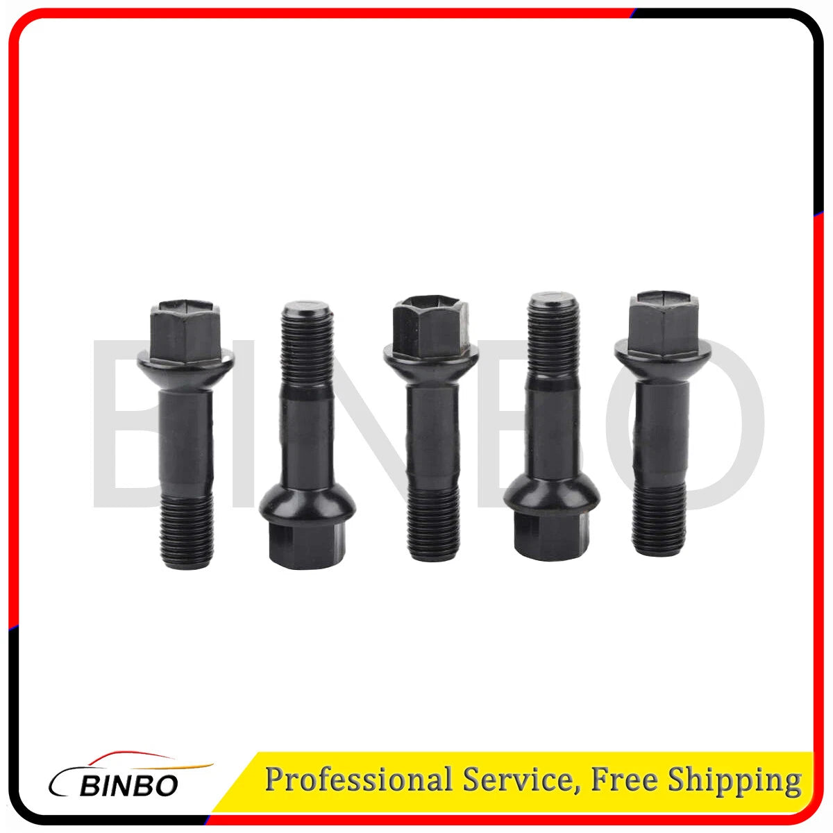 Set of 5 Black Lug Bolts Nuts For Benz ML550 S500 GLK350 S550 CL500 GL450 07FC0E-D4 - KOEEK