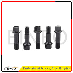 Set of 5 Black Lug Bolts Nuts For Benz ML550 S500 GLK350 S550 CL500 GL450 07FC0E-D4 - KOEEK