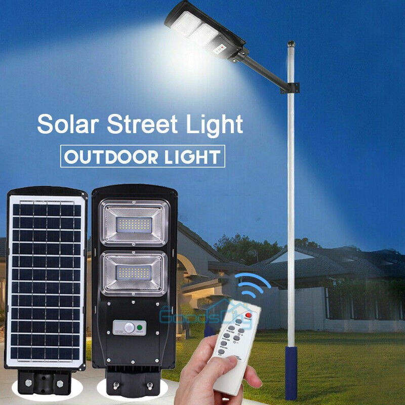 ny 75000000LM Kommerciel Solar Street Floodlight Udendørs Dusk To Dawn Timing Lampe