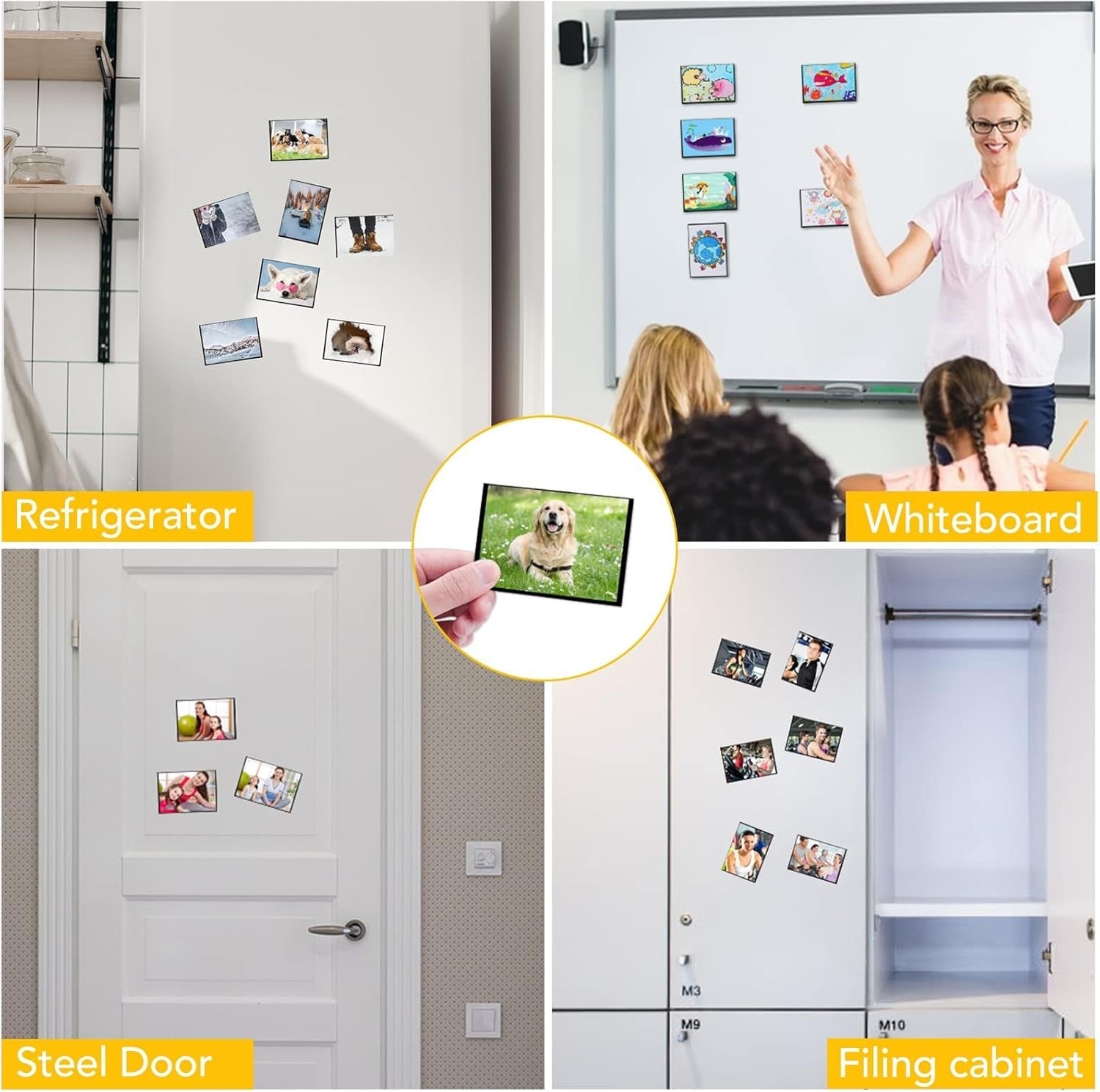 new YixangDD 20 Pack Magnetic Picture Frame, 2.5 x 2.5X3.5 inches-20Pack, Black