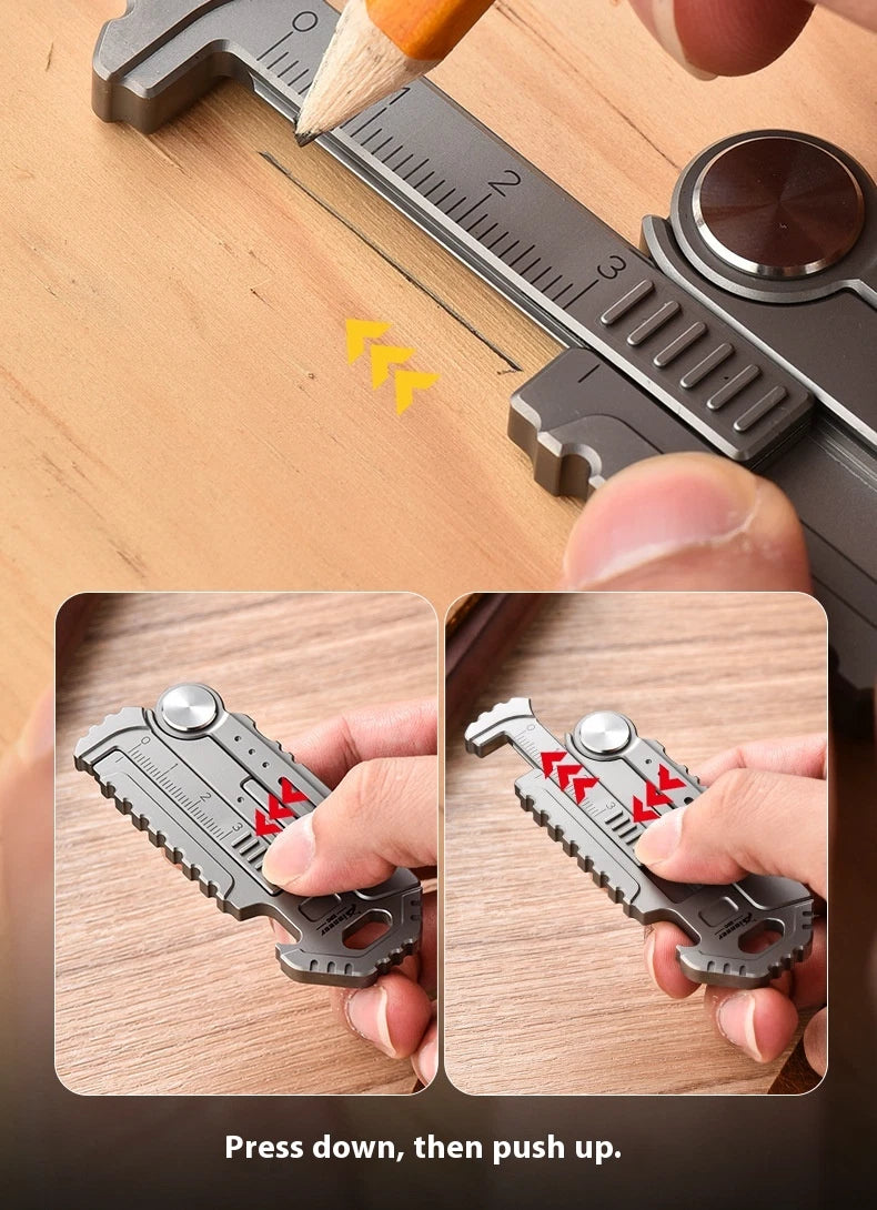 Titanium Alloy EDC Keychain Multi Tool Survival Gear 07FC0E-D4 - KOEEK