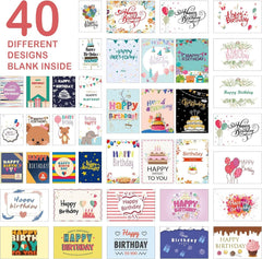 new feela Birthday Cards Bulk, 40 Pack 40 Designs Happy 4 x 6 inch, 40 pack FEELA - KOEEK