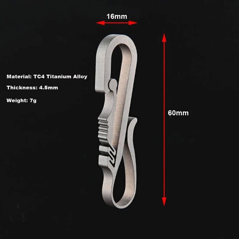 EDC Titanium Alloy Key chain Carabiner with Key Ring Waist Hanging Buckle Tool 07FC0E-D4 - KOEEK