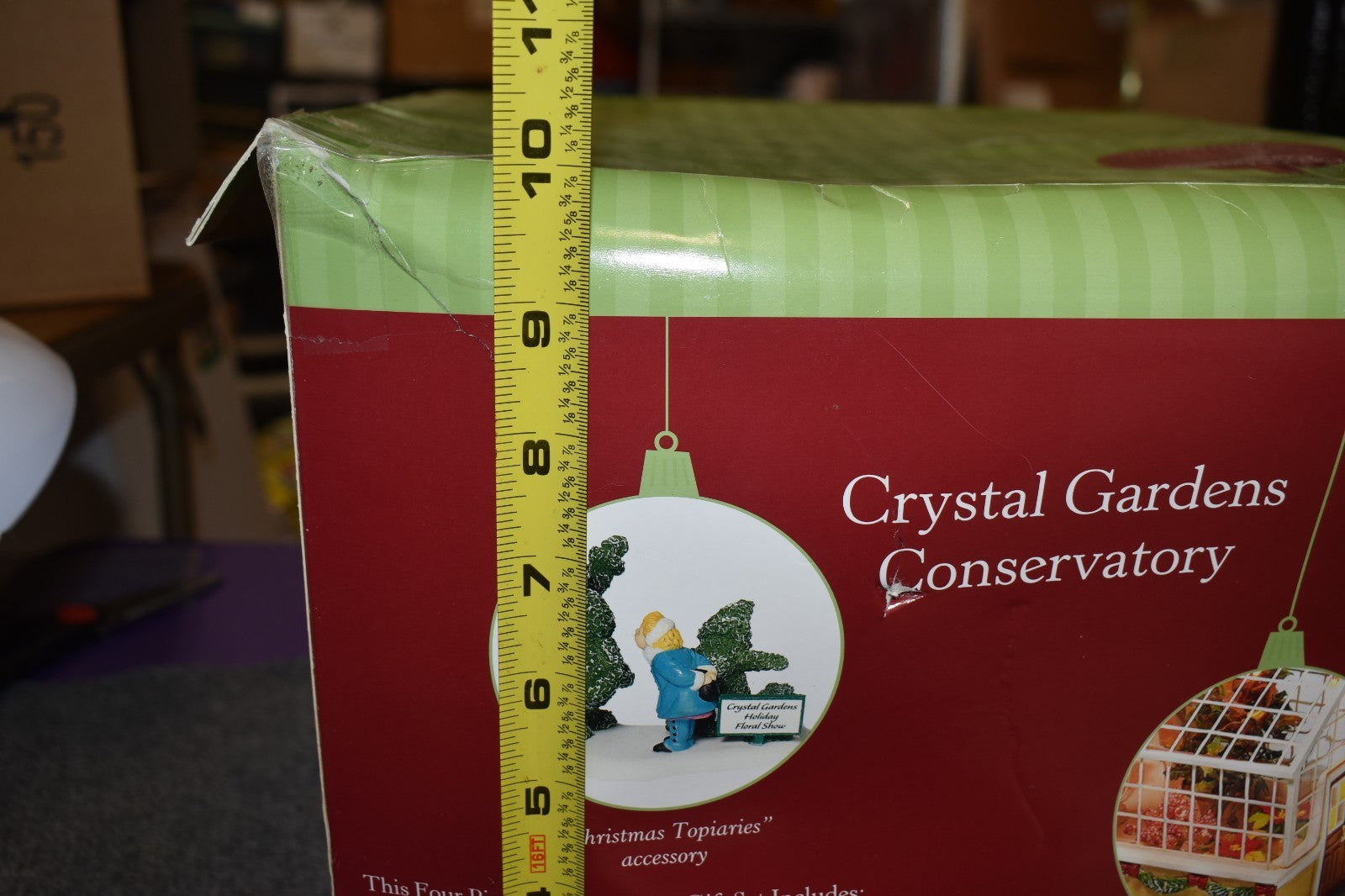 "Crystal Gardens" Conservatory in the box, with lights, Christmas city series 07FC0E-D4 - KOEEK