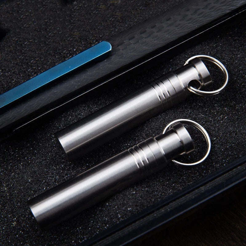 1pcs Titanium Alloy Keychain Waterproof Box Sealed Container Outdoor Storage EDC 07FC0E-D4 - KOEEK