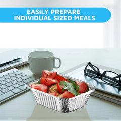 Disposable Takeout Pans Clear Lids | 1lb Capacity Aluminum Foil Food Containers 07FC0E-D4 - KOEEK