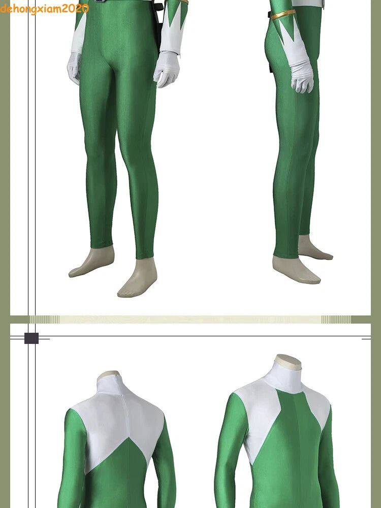 Green Ranger Burai Cosplay Costume Outfit Dino Rangers Tommy Oliver Gold Armor 07FC0E-D4 - KOEEK