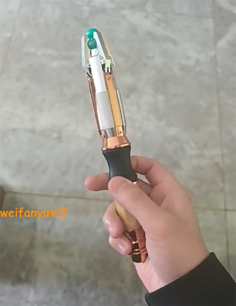 US SHIP Doctor Who 11th Metal Sonic Screwdriver LED Colorful Light Cosplay Props 07FC0E-D4 - KOEEK