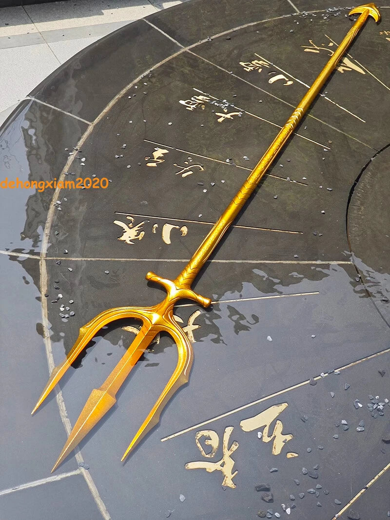 Scale Aquaman Steel Alloy Trident Cosplay Prop 1:1 Full Metal Ornament Toy 210cm 07FC0E-D4 - KOEEK