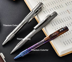 Titanium Alloy Pocket Ballpoint Pen Office Signature Pen Student Stationery 07FC0E-D4 - KOEEK