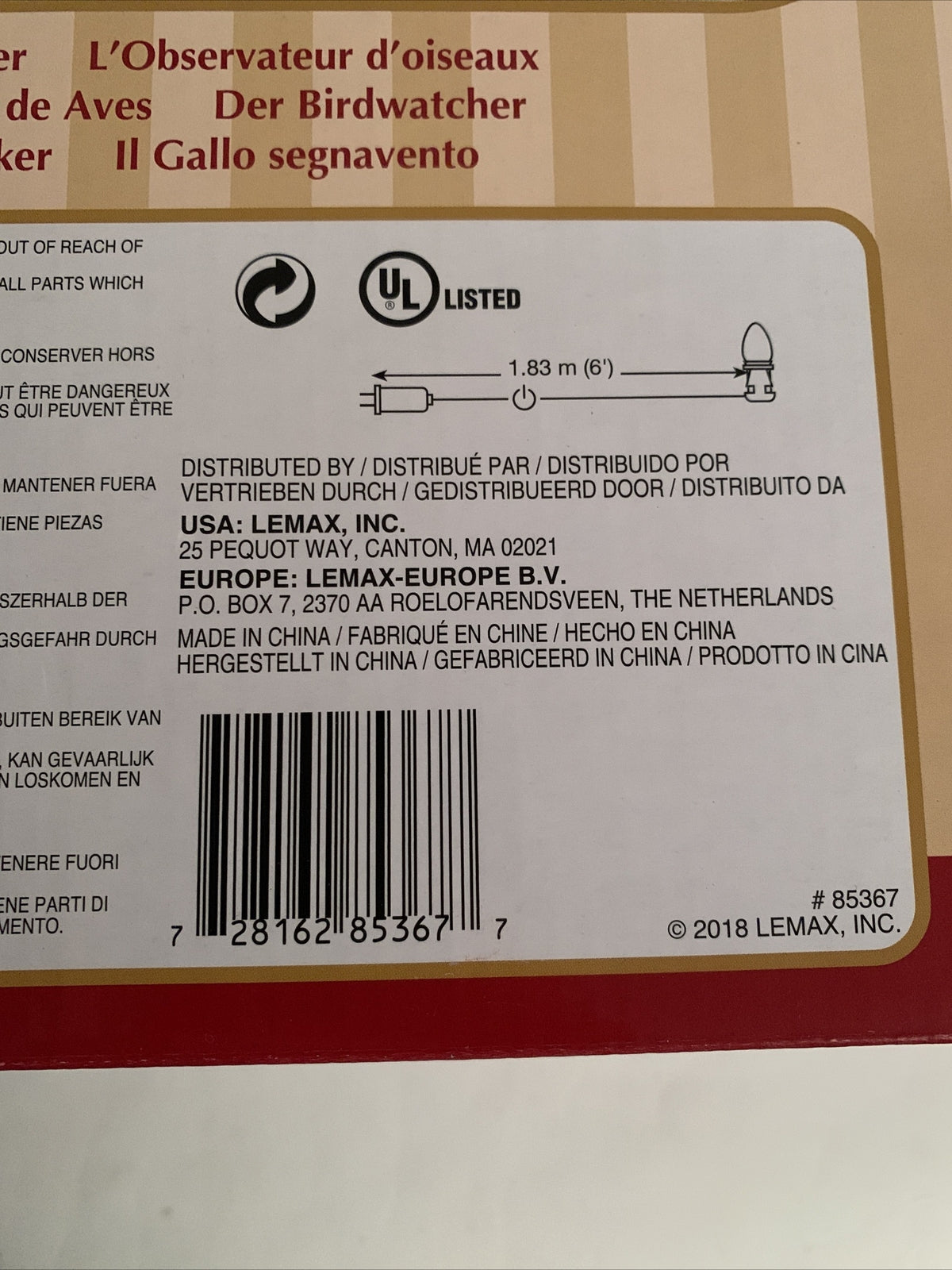 Lemax Christmas Village # 85367 The Birdwatcher Lighted Porcelain Bldg  12004 LEMAX - KOEEK