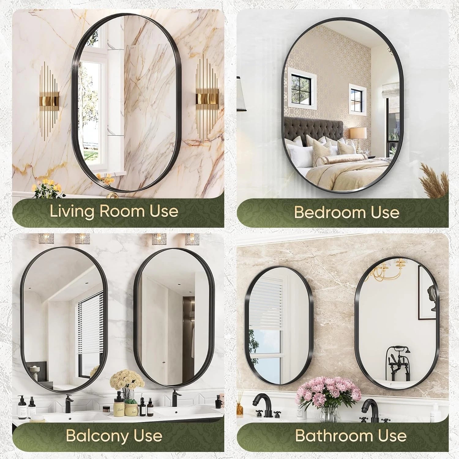 22"x30" Bathroom Mirror,Bathroom Vanity Mirror Metal Framed,Wall-Mounted Mirrors 07FC0E-D4 - KOEEK
