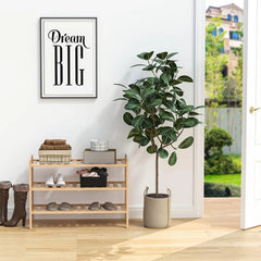Shoe rack, 3-tier bamboo stackable shelf storage organizer 07FC0E-D4 - KOEEK