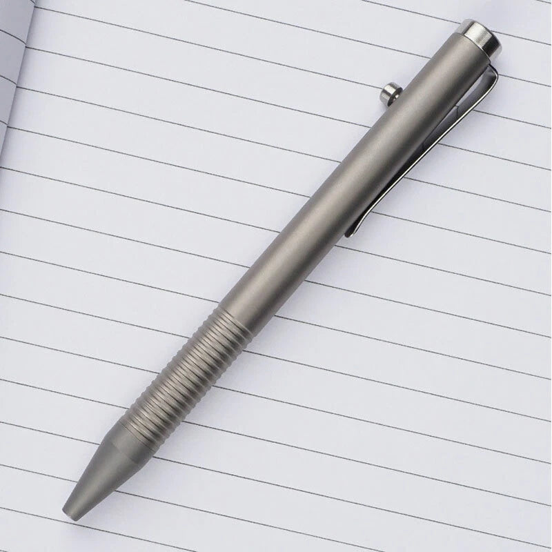 Titanium Alloy Bolt Action Pocket Ball Pen Signature Tactical EDC Pen G2 Refill 07FC0E-D4 - KOEEK
