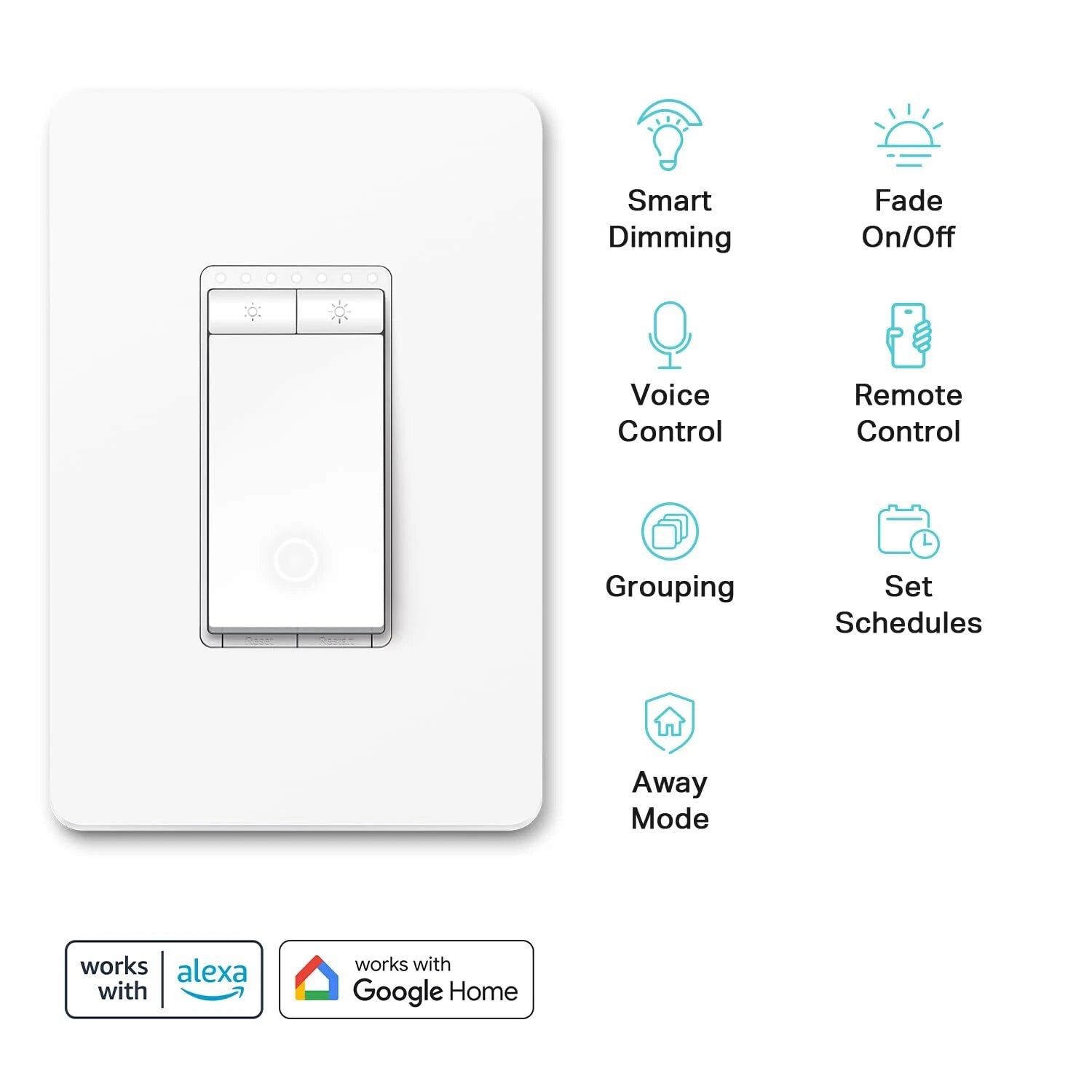 Smart Dimmer Switch, Wi-Fi Light Switch, UL Listed, No Hub Required, 3-Pack 07FC0E-D4 - KOEEK