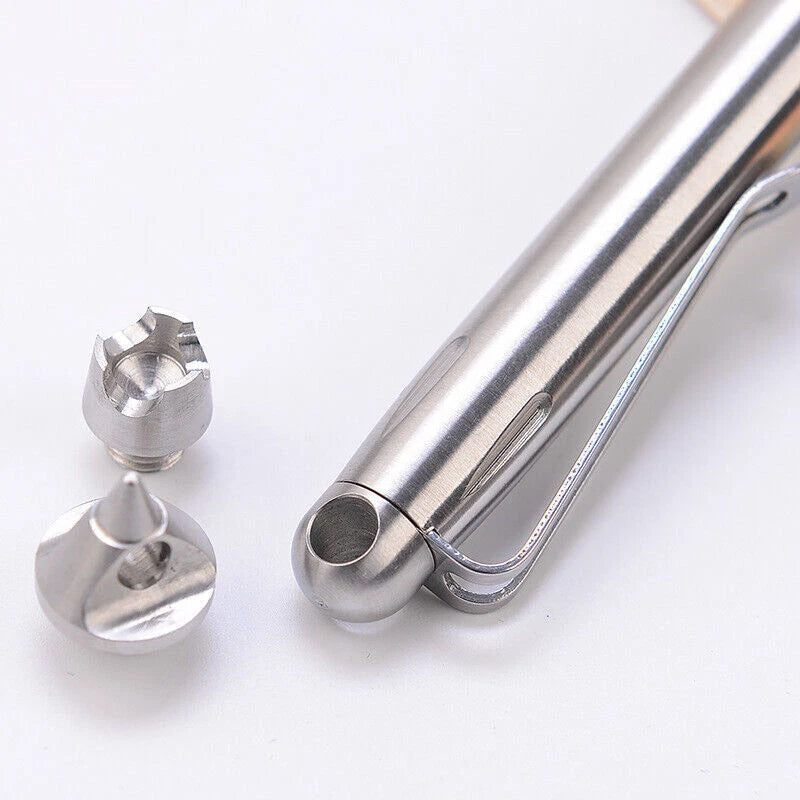 Stainless Steel Writing Pen 3 heads Heavy Duty EDC Ballpoint Pen Survival Tools 07FC0E-D4 - KOEEK
