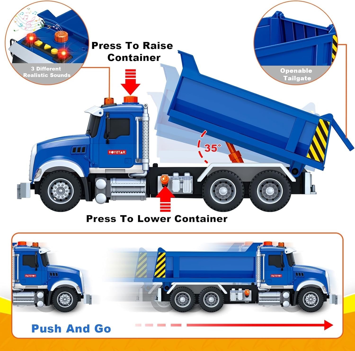 new SpringFlower Large Dump Truck Toy for 3 4 5 6 7 Years Old Boy, Toy... SPRINGFLOWER - KOEEK