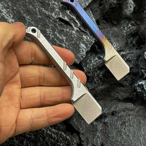 Titanium Crowbar Pry Bar Screwdriver Keychain Pendants EDC Multi-Function Tool 07FC0E-D4 - KOEEK