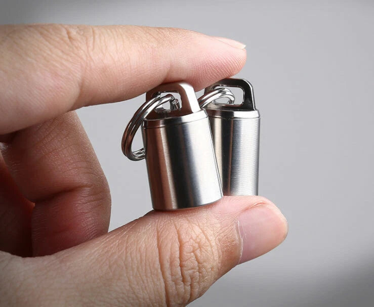 Mini Titanium Keychain Storage Box Pill Capsula Case Outdoor Portable EDC Tool 07FC0E-D4 - KOEEK