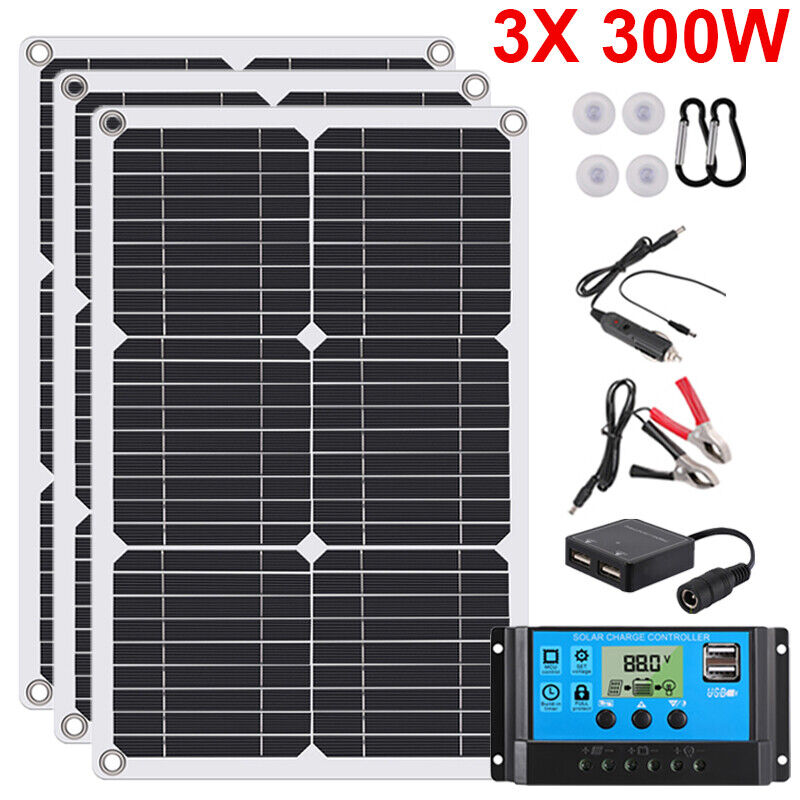 ny 4000W 400W Watt Fleksibelt Solpanel 12V Mono Home RV Rooftop Camping Off-Grid