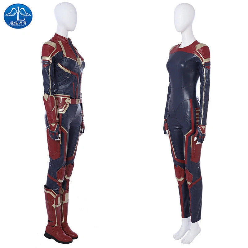 Marvel Costume Leather Captain Cosplay Marvel Carol Danvers  Halloween Outfits 07FC0E-D4 - KOEEK