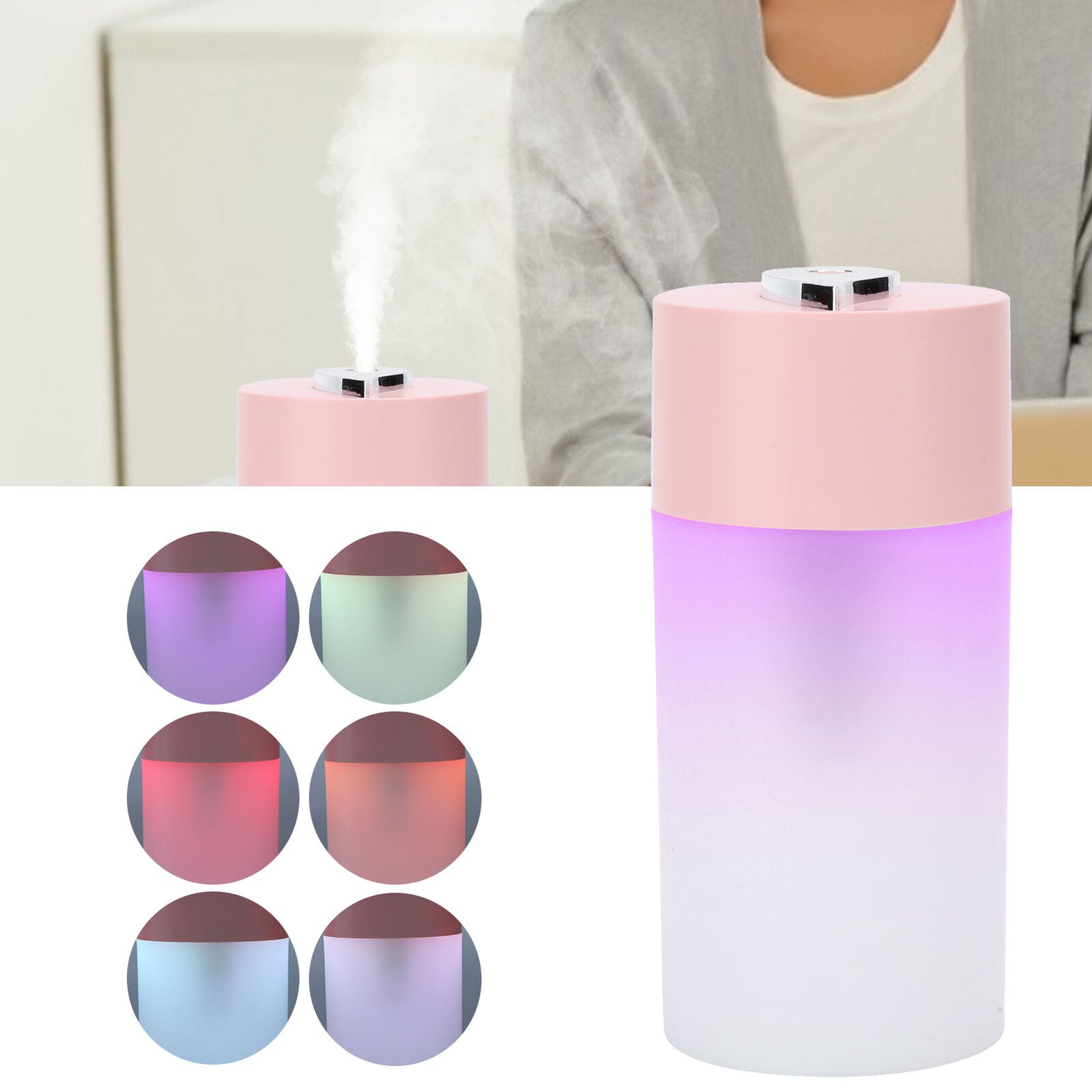 new Humidifier Air Humidifier Noiseless Capacity Essential Oil Diffuser (Pink ) HGF koeek - KOEEK