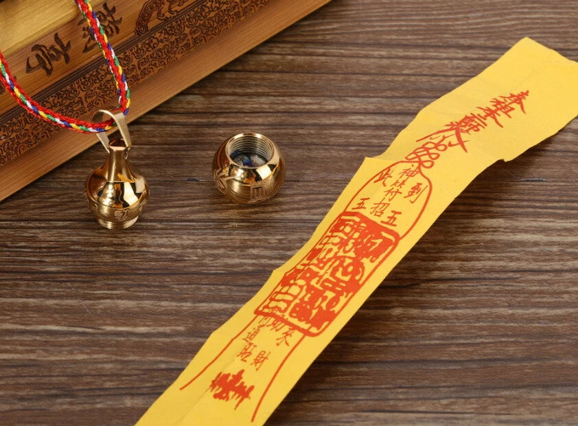 Titanium Steel Gourd Waterproof Medicine Box Pill Case Talisman Necklace Pendant 07FC0E-D4 - KOEEK