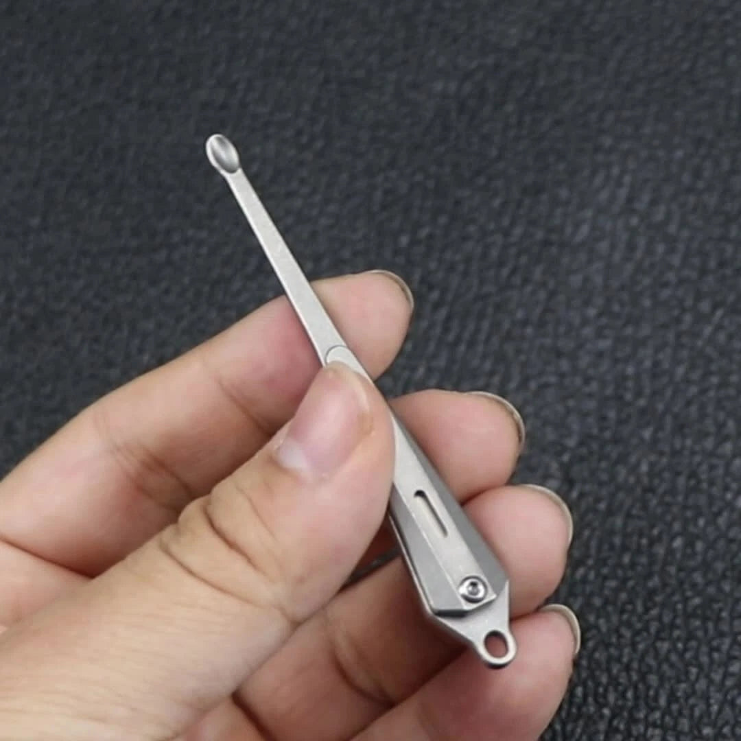 EDC Large Titanium Alloy Earwax Cleaner Ear Pick Wax Remover Spoon Clean Health 07FC0E-D4 - KOEEK