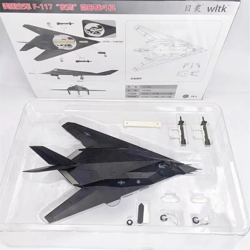 1/72 F117 Nighthawk Stealth Attack Aircraft Fighter Diecast Model Toy IN Box 07FC0E-D4 - KOEEK